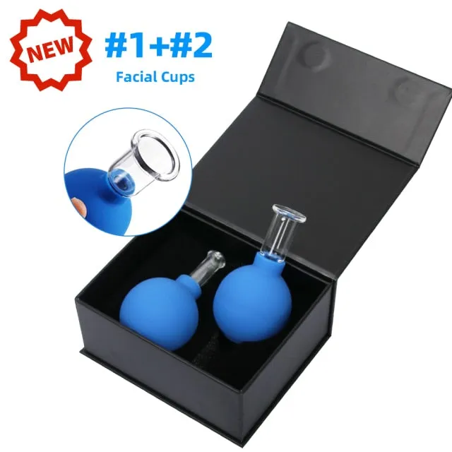 Set Facial Suction Cups Body Hijama Anti-cellulite Rubber Head Glass