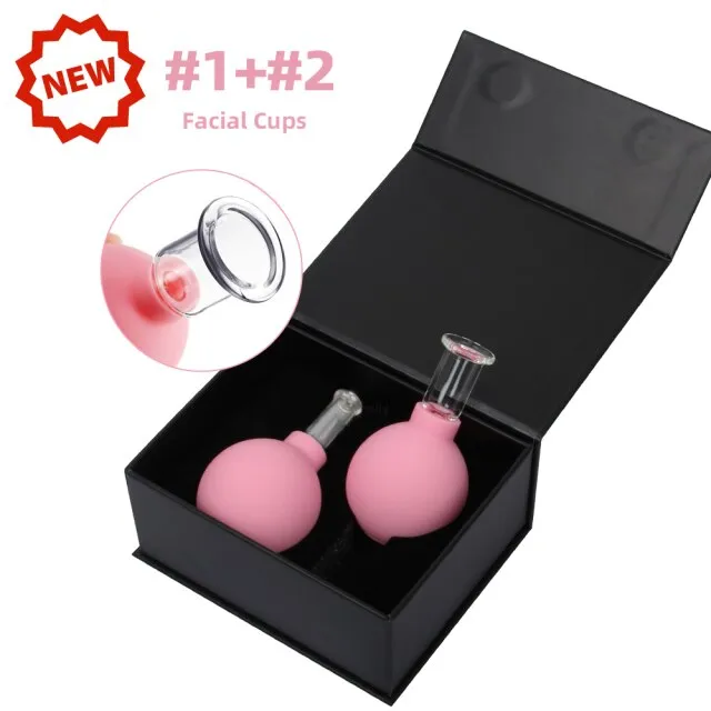 Set Facial Suction Cups Body Hijama Anti-cellulite Rubber Head Glass