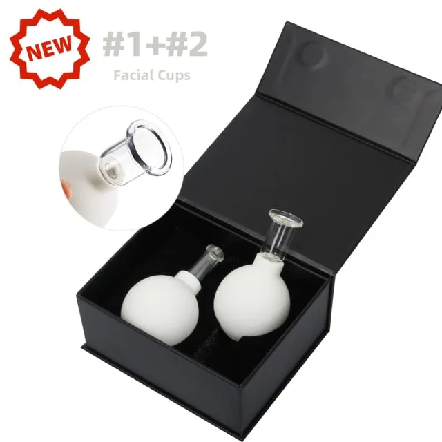 Set Facial Suction Cups Body Hijama Anti-cellulite Rubber Head Glass