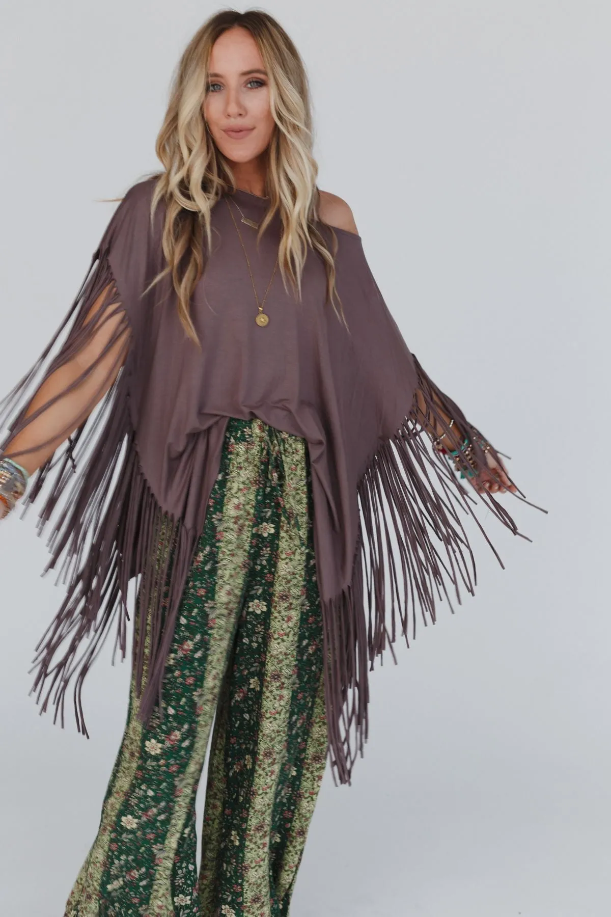 Showstopper Fringe Top - Mocha