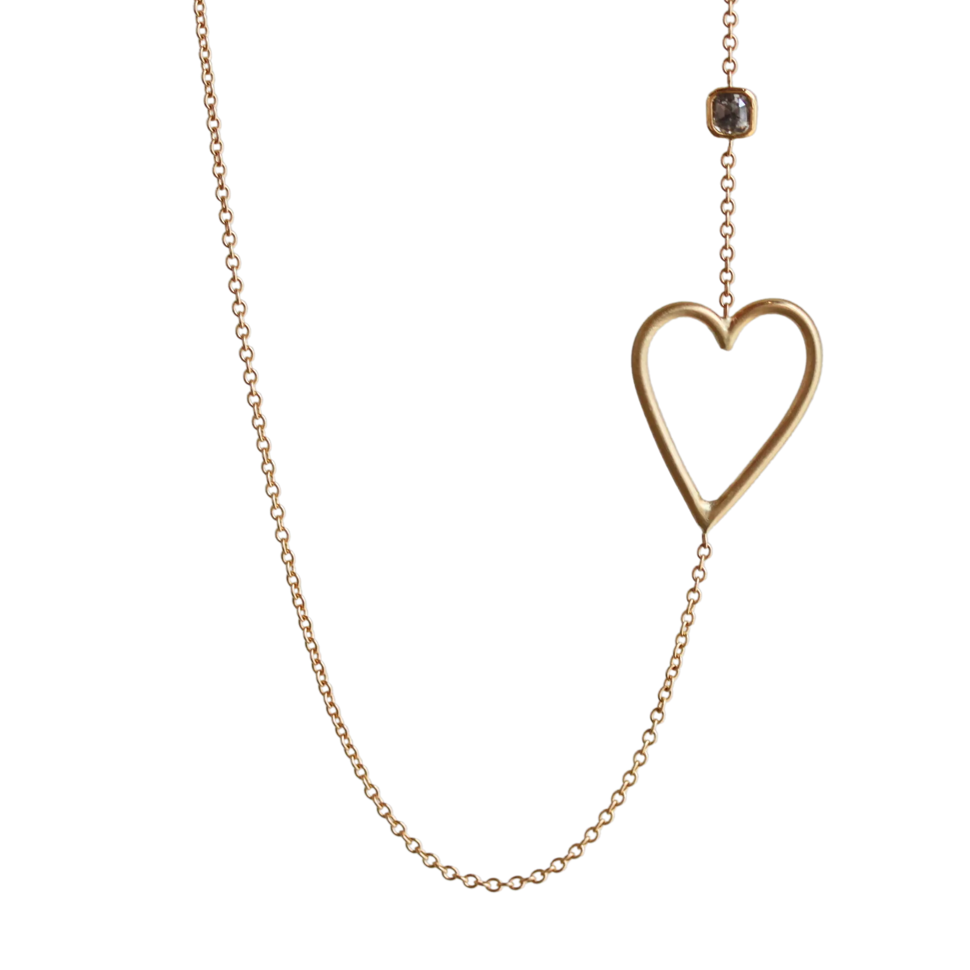 Sideways Heart & Diamond Necklace