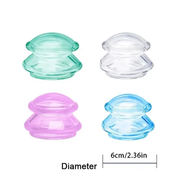 Silicone Vacuum Cupping Set Massage Body Cups Back Physiotherapy Jars