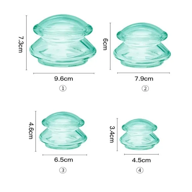 Silicone Vacuum Cupping Set Massage Body Cups Back Physiotherapy Jars