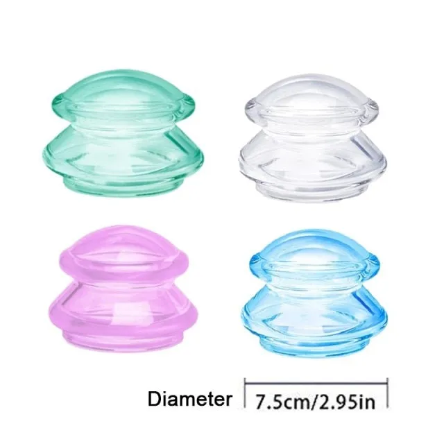 Silicone Vacuum Cupping Set Massage Body Cups Back Physiotherapy Jars