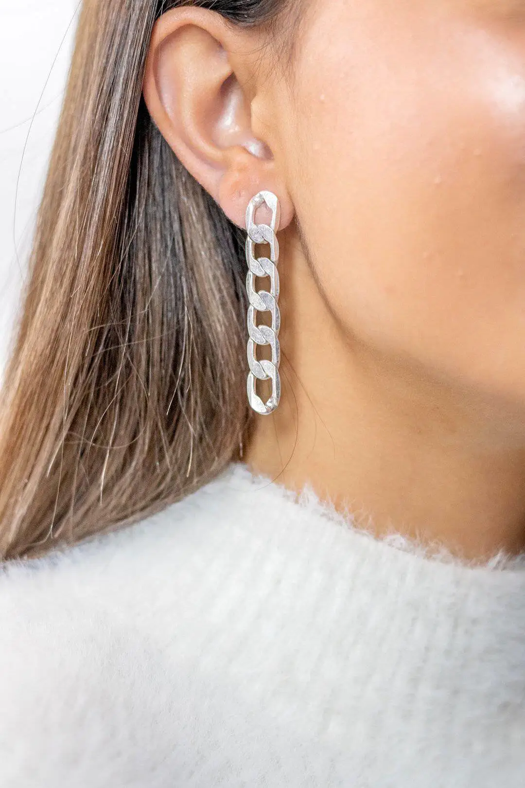 Silver Chain Link Earrings