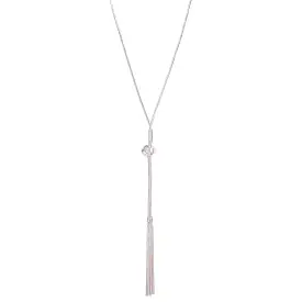 Silver Chain Tassel & Knotted Lariat Necklace