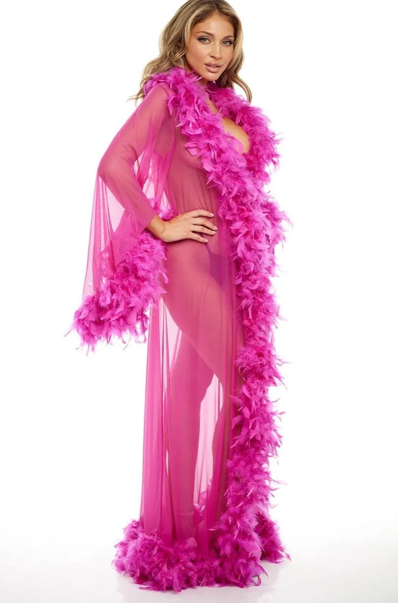 SS-Long Robe Marabou Trim