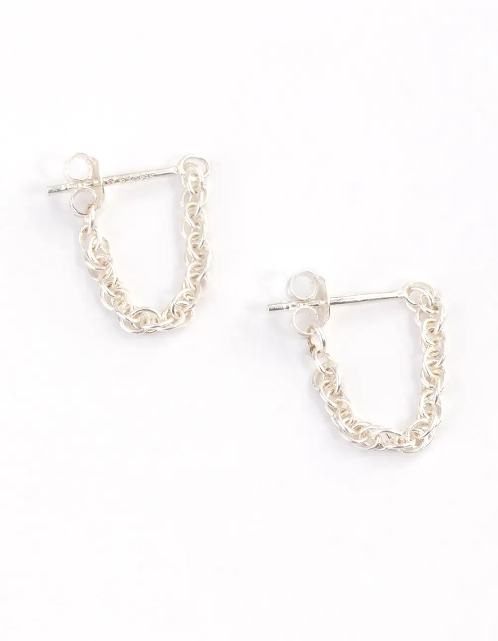 Sterling Silver Chain Front & Back Earrings