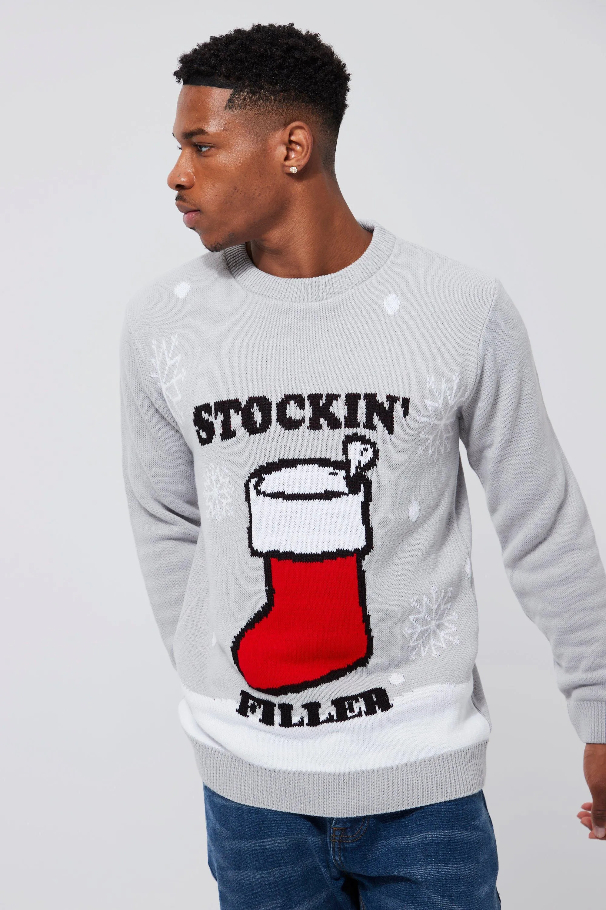 Stockin Filler Christmas Jumper | boohooMAN UK