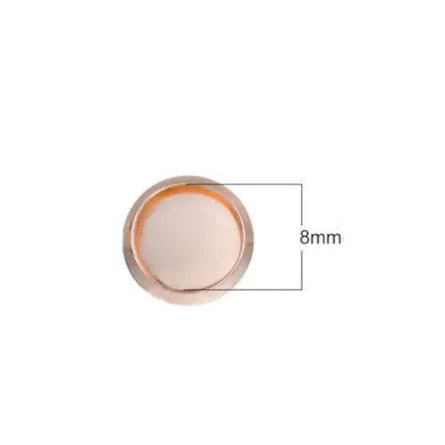 Stud Earring Settings, 304 Stainless Steel, Round, Bezel Cup, Rose Gold, 10mm