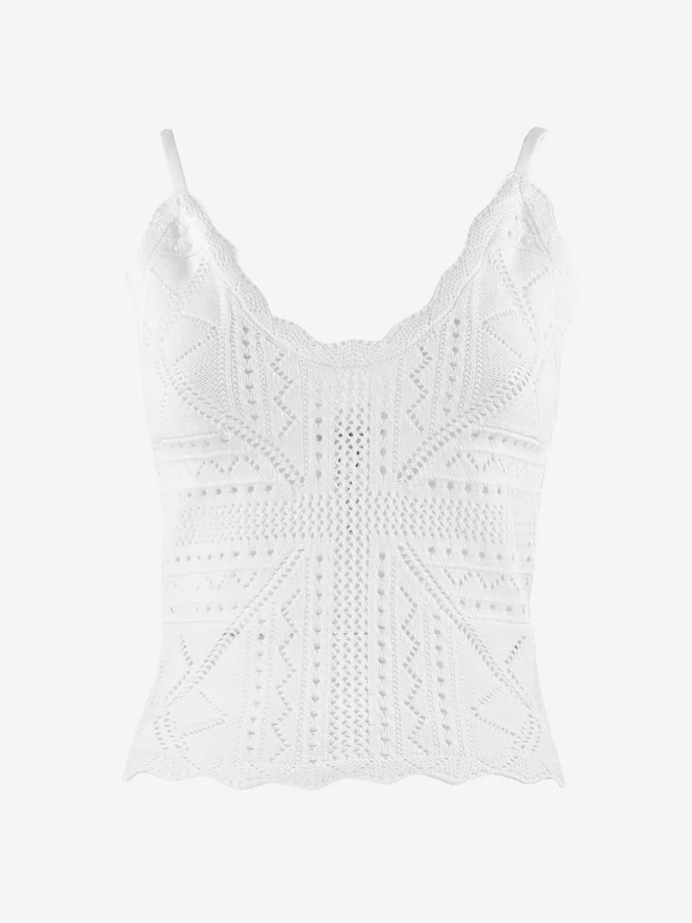 Suncoo - Top in cotone crochet con bretelle sottili modello Pravos