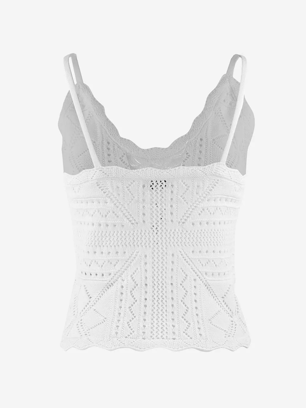 Suncoo - Top in cotone crochet con bretelle sottili modello Pravos