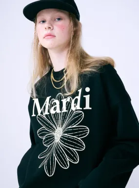 SWEATSHIRT FLOWERMARDI BLACK CREAM