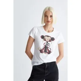 T-shirt con stampa Monkey donna Bianco