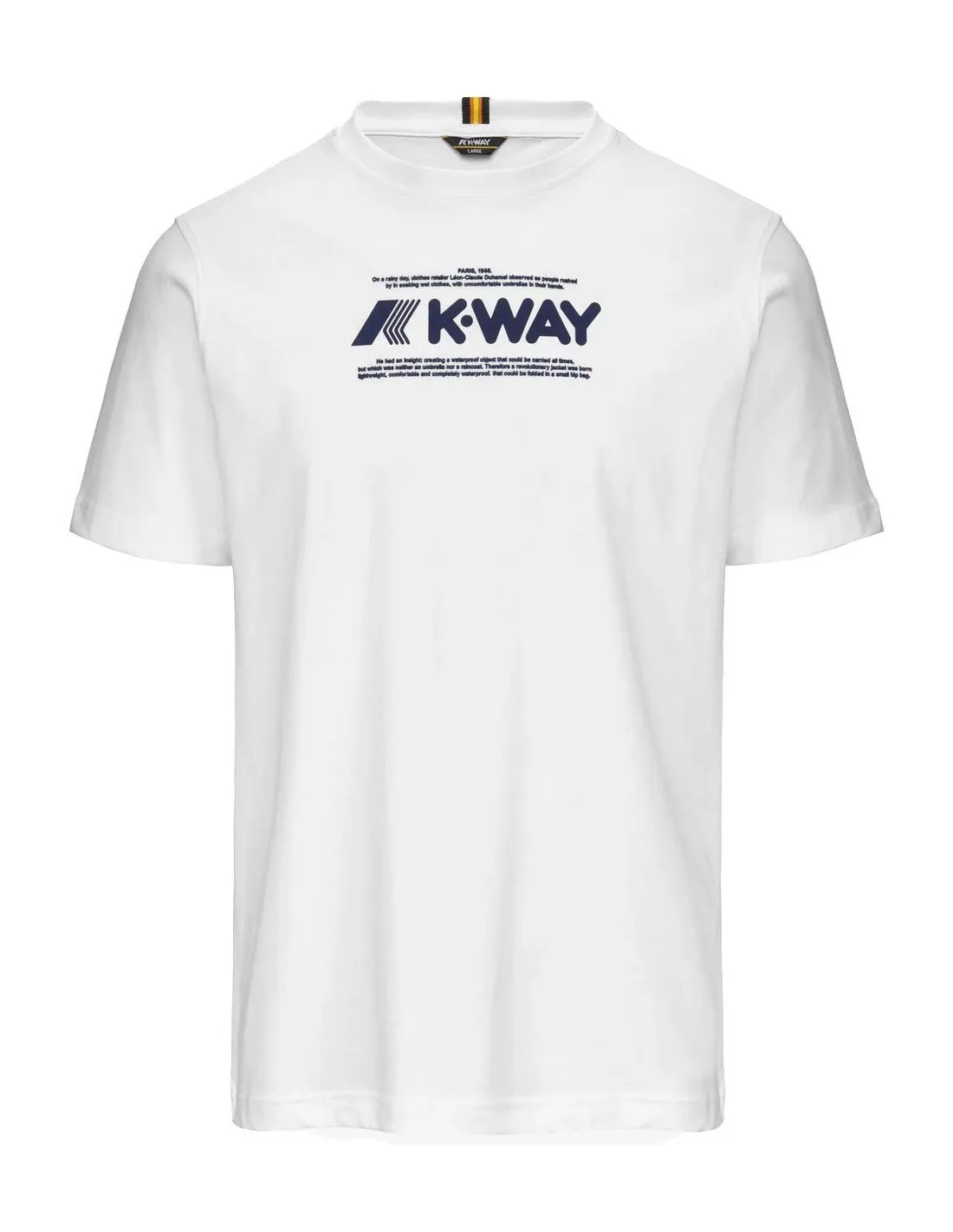 T-shirt K-way uomo K4125DW Odom typo bianca