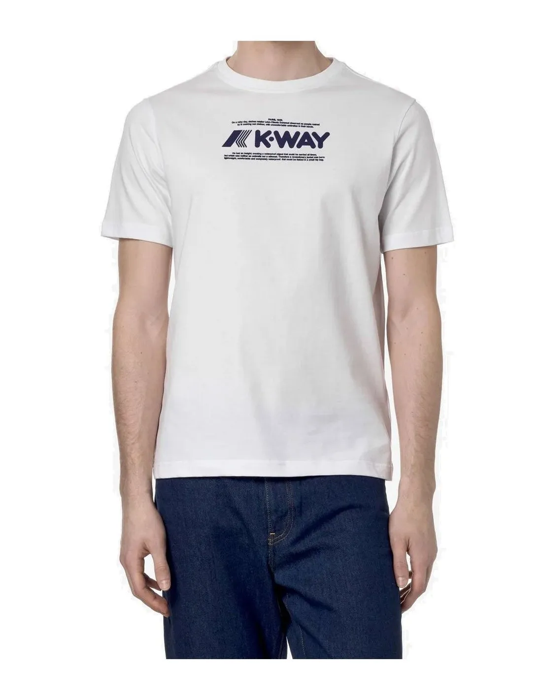 T-shirt K-way uomo K4125DW Odom typo bianca