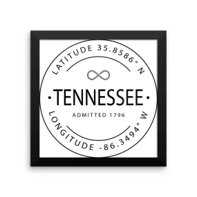 Tennessee - Framed Print - Latitude & Longitude