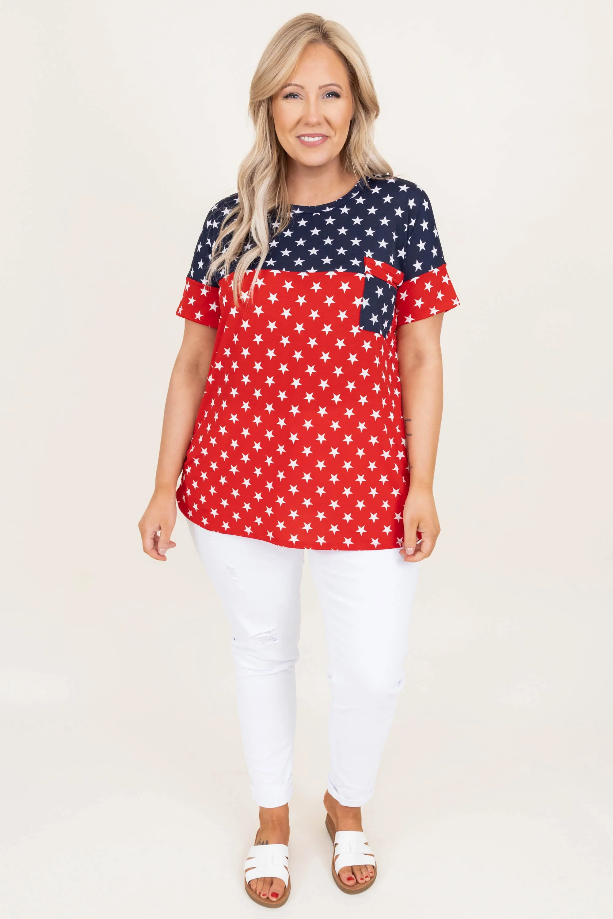 The Brighten Stars Top, Navy-Red