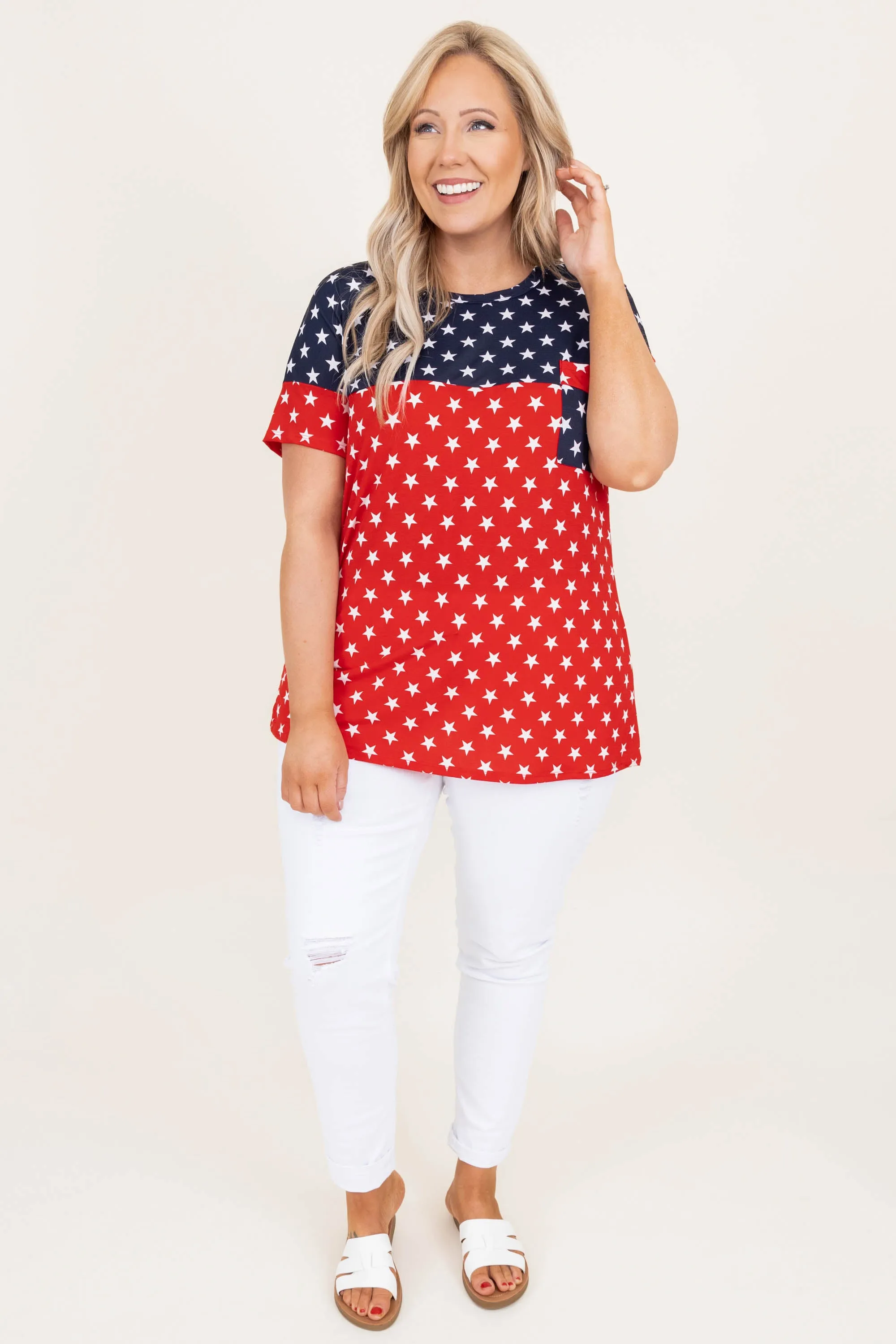 The Brighten Stars Top, Navy-Red