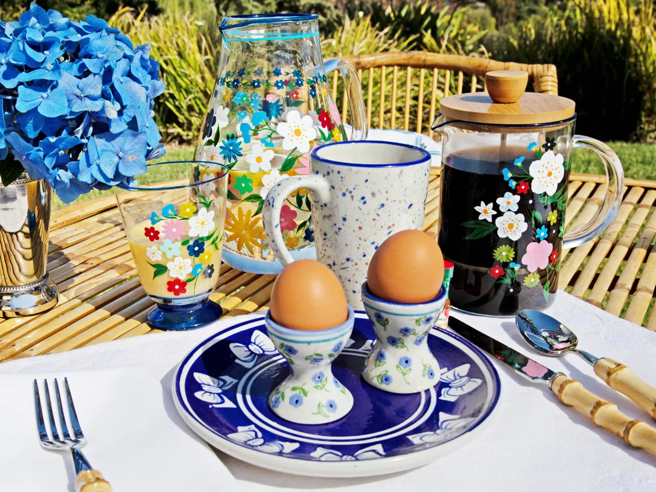 The Egg Cup, Set of 4 - Royal Teddy Floral / Ceramic