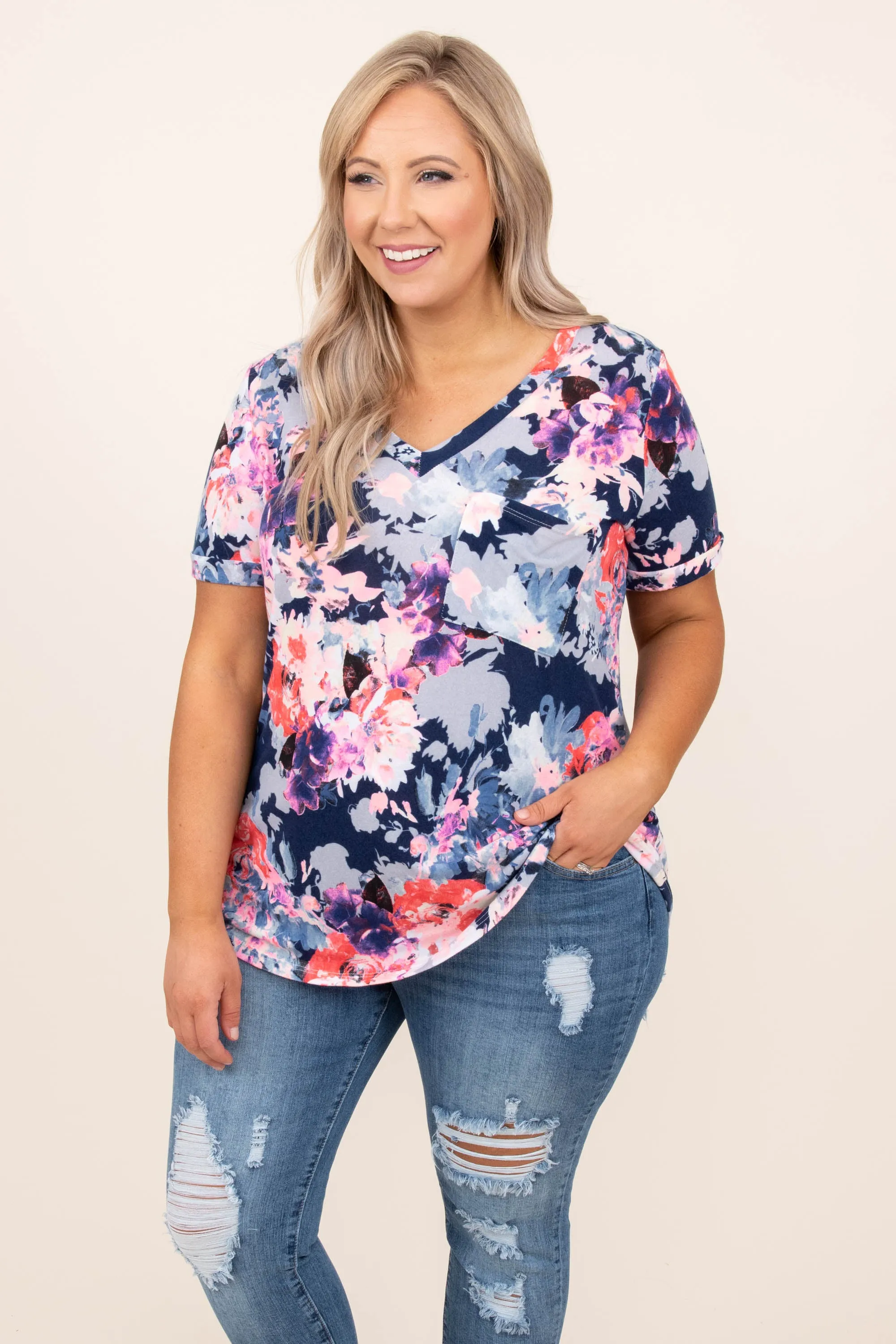 Theory Of Love Top, Navy