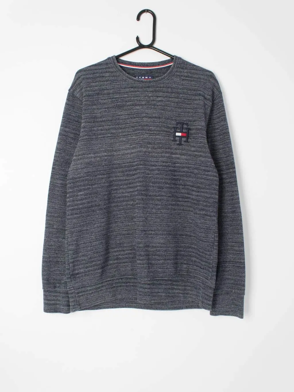 Tommy Hilfiger sweatshirt knitted navy blue white – Medium