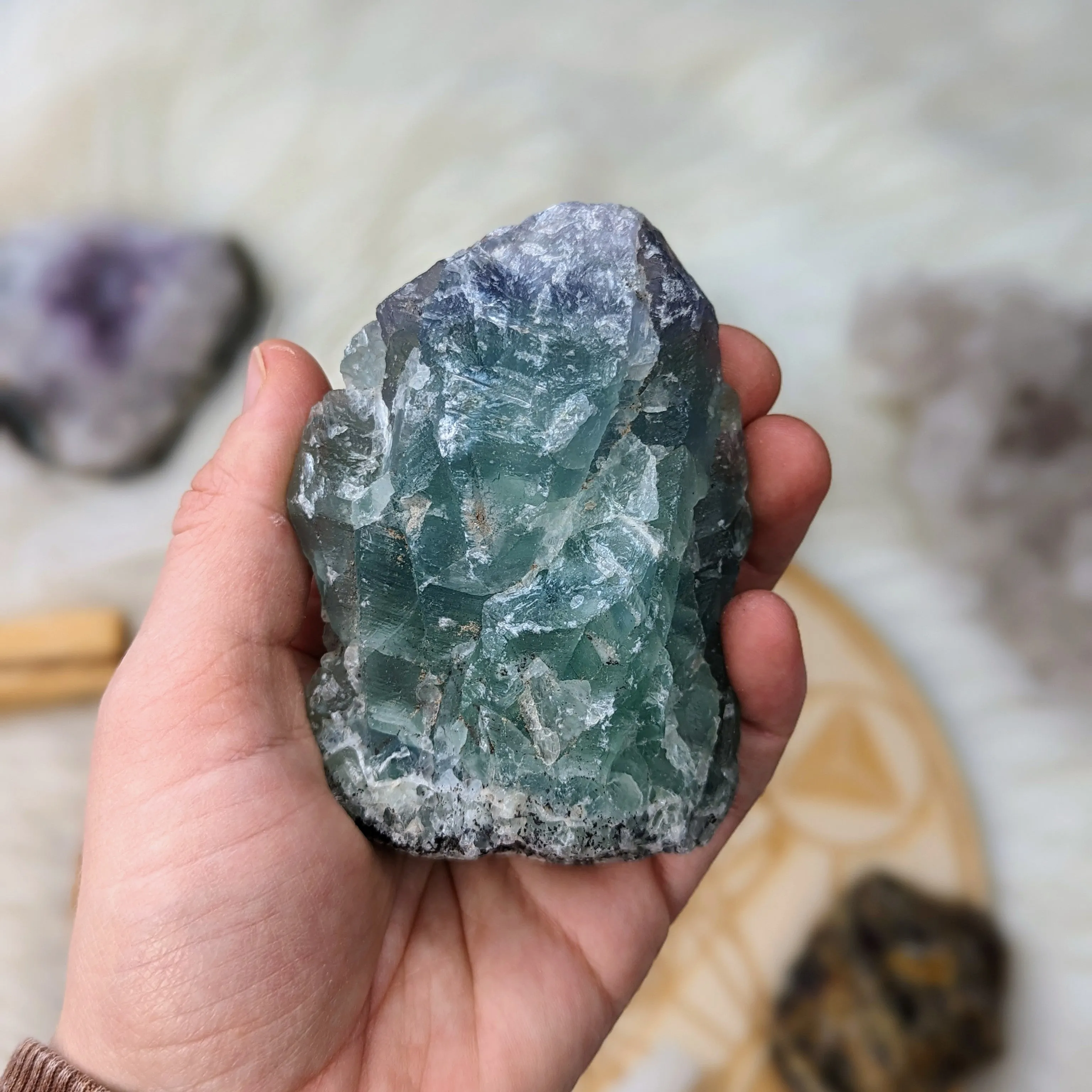 Top Grade Rough Rainbow Fluorite Specimen ~ Gorgeous Blue and Green Specimen from