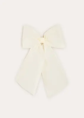 Tulle Long Bow Clip In Cream