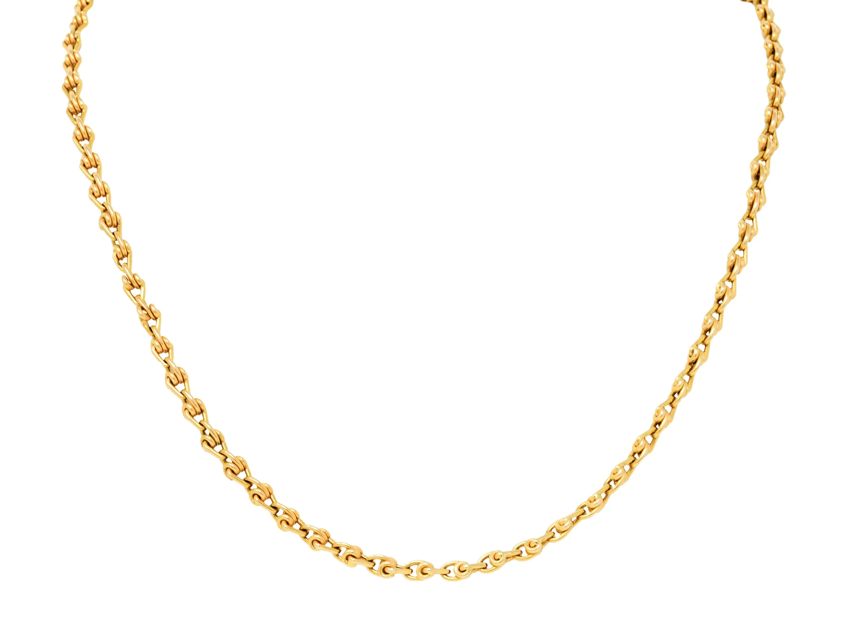 Unoaerre Vintage Italian 14 Karat Gold 32 Inch Long Chain Necklace