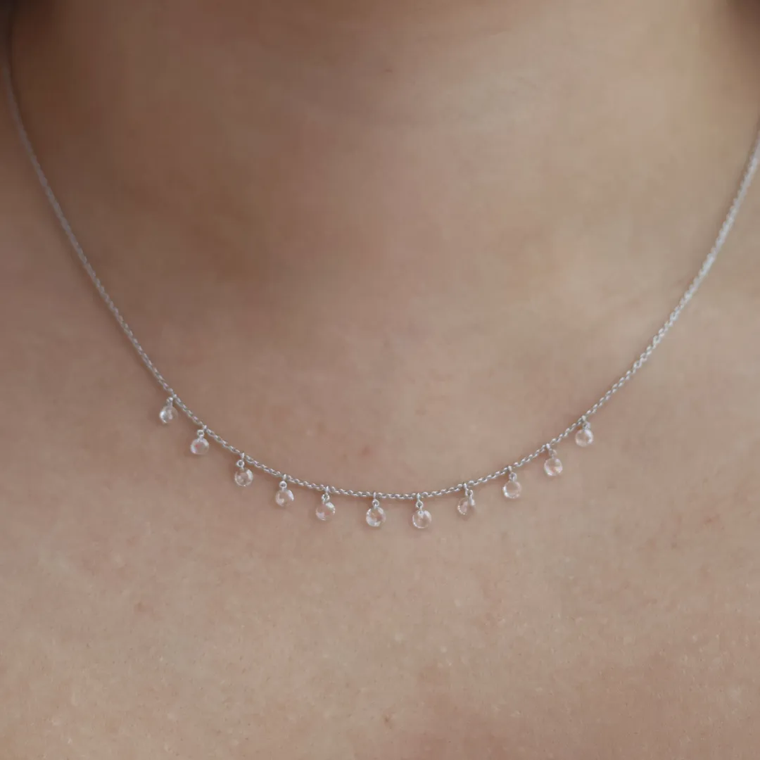 White Gold Drilled Diamond Necklace