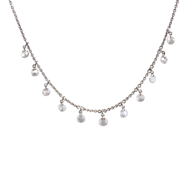 White Gold Drilled Diamond Necklace