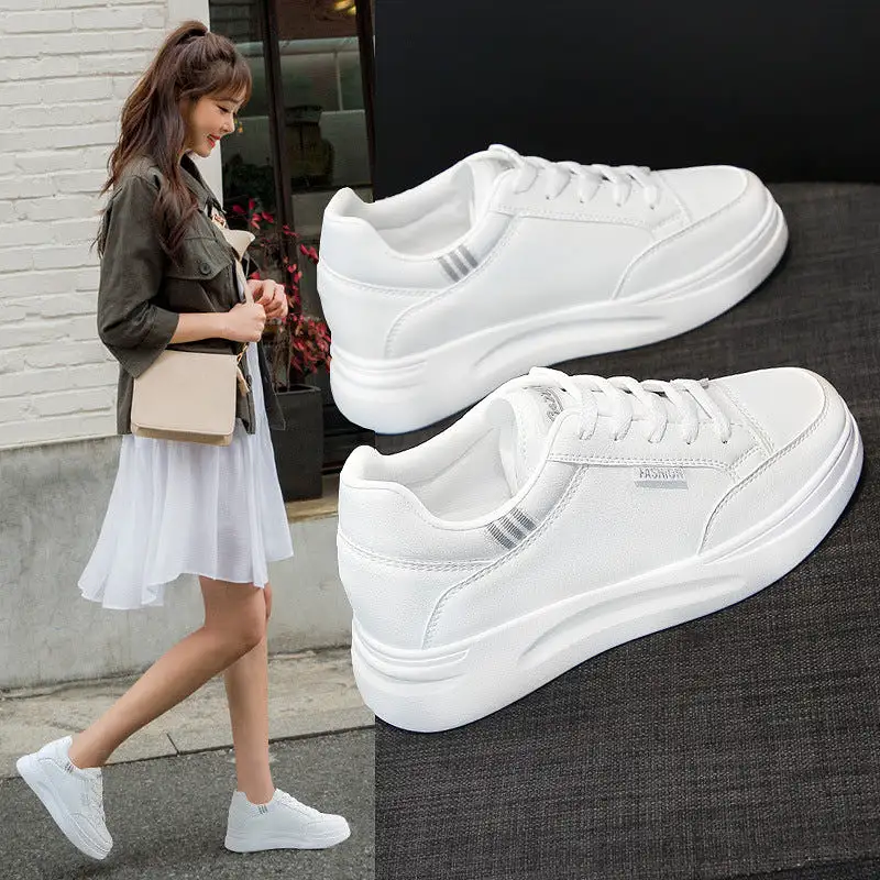 White versatile inner height women's shoes