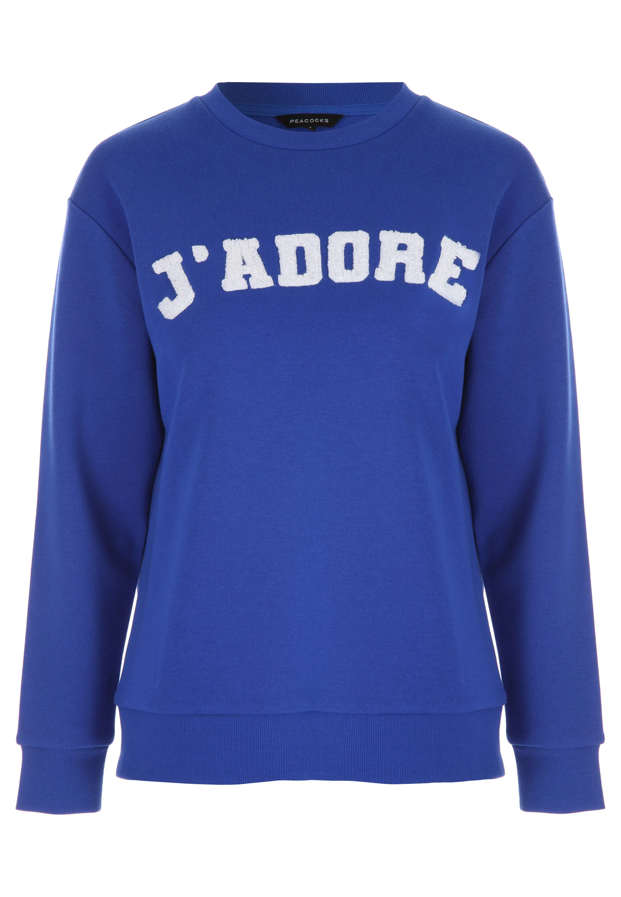 Womens Blue J'adore Slogan Sweatshirt