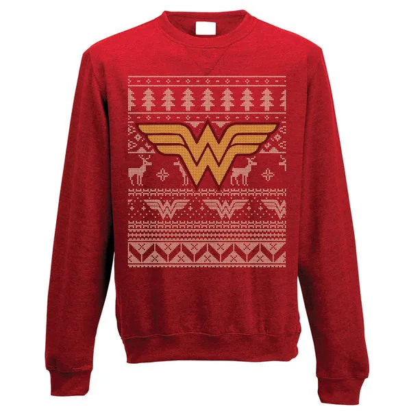 Wonder Woman Fairisle Christmas Jumper-Large