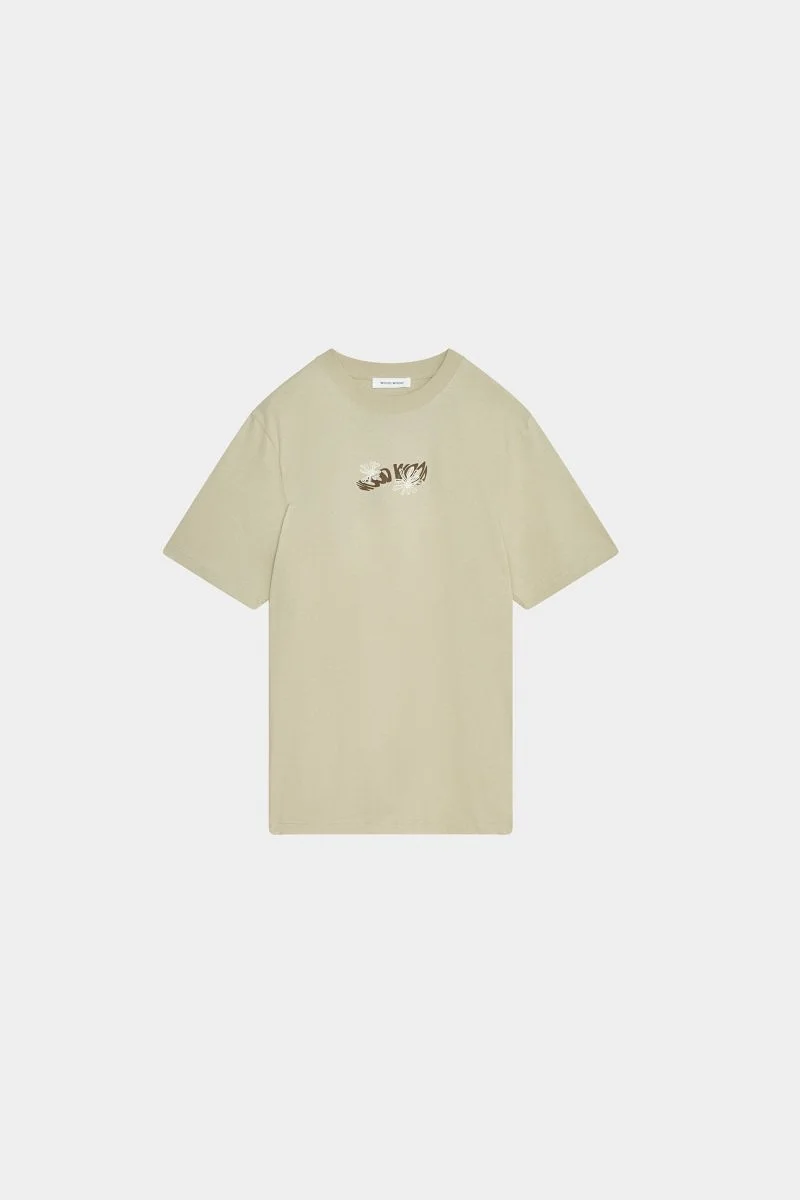 Wood Wood Bobby Flowers T-shirt Taupe beige