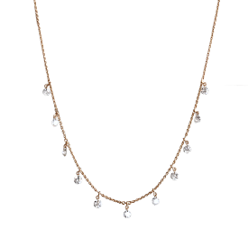 Yellow Gold Drilled Diamond Necklace