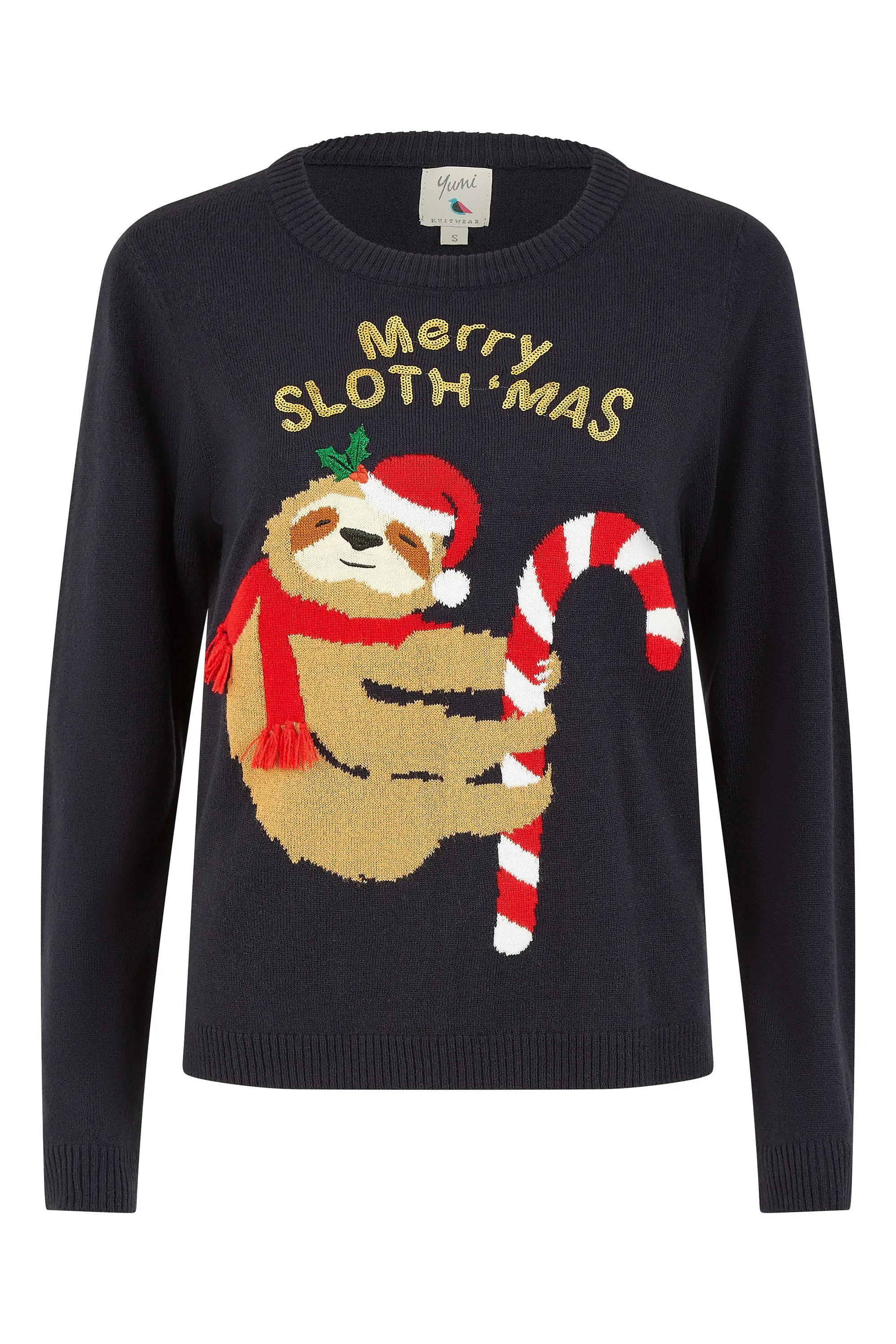 Yumi Navy Sloth Christmas Jumper