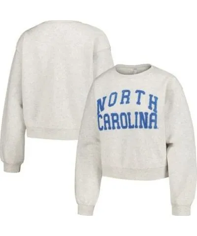 Zoozatz NCAA North Carolina Tar Heels Core Chenille Cropped Pullover Sweatshirt